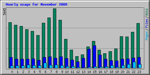 Hourly usage for November 2009