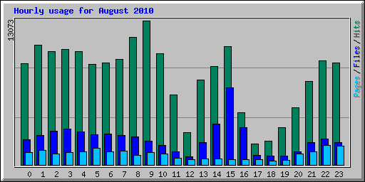 Hourly usage for August 2010